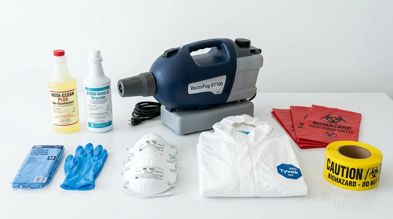 Professional biohazard remediation crew working in Glassmanor